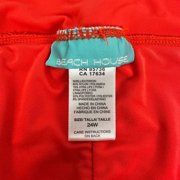 Beach House Plus Size Blake Side Tie Swim Short Bottom Orange size 24W - Picture 3 of 9